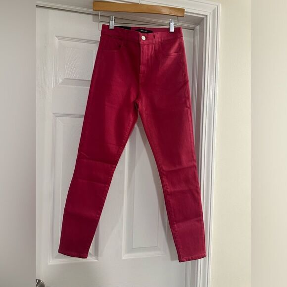 J Brand Alana High Rise Cropped Coated Dizzy Pink Jeans size 26 NWT - Picture 4 of 8